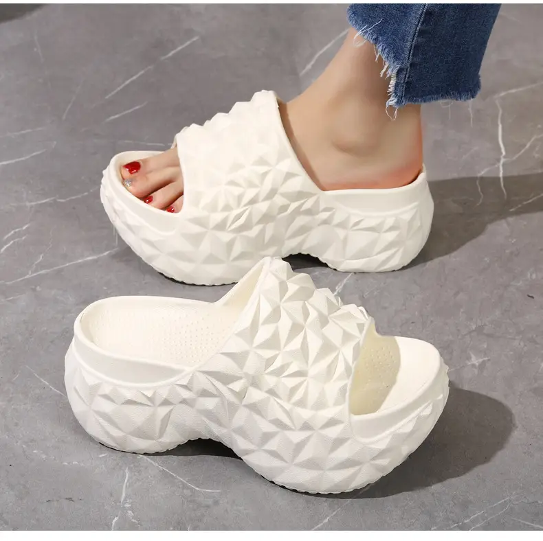 2025 Height Increased Thick Bottom Women's Summer Outdoor Wear New Non-slip Slippers Platform Bottom Lazy Outdoor One-word Sandals for Women — feature 18