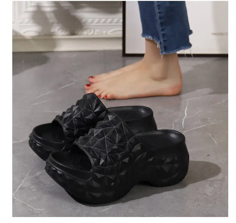 2025 Height Increased Thick Bottom Women's Summer Outdoor Wear New Non-slip Slippers Platform Bottom Lazy Outdoor One-word Sandals for Women — feature 23