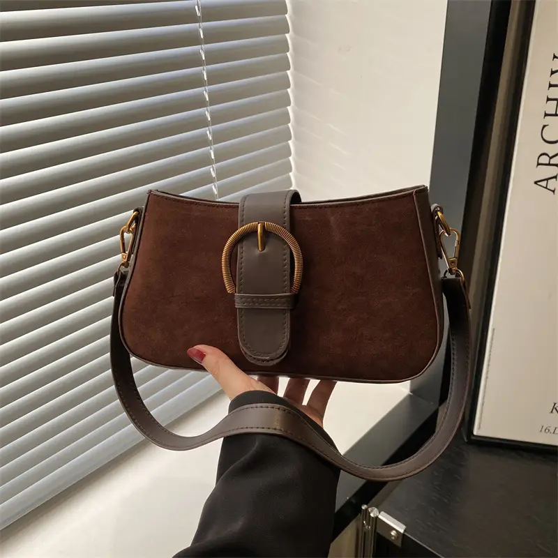 Women's Tan Shoulder Crossbody Bag with Long Strap - Image 8