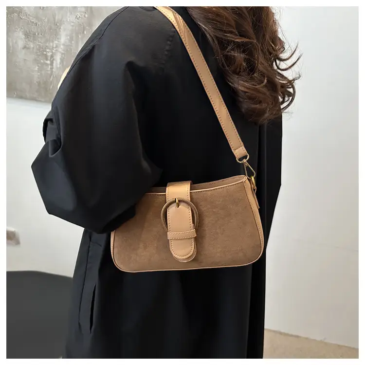 Women's Tan Shoulder Crossbody Bag with Long Strap — feature 10