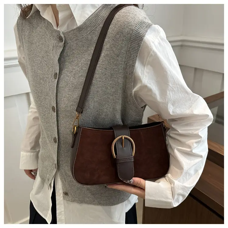 Women's Tan Shoulder Crossbody Bag with Long Strap — feature 12
