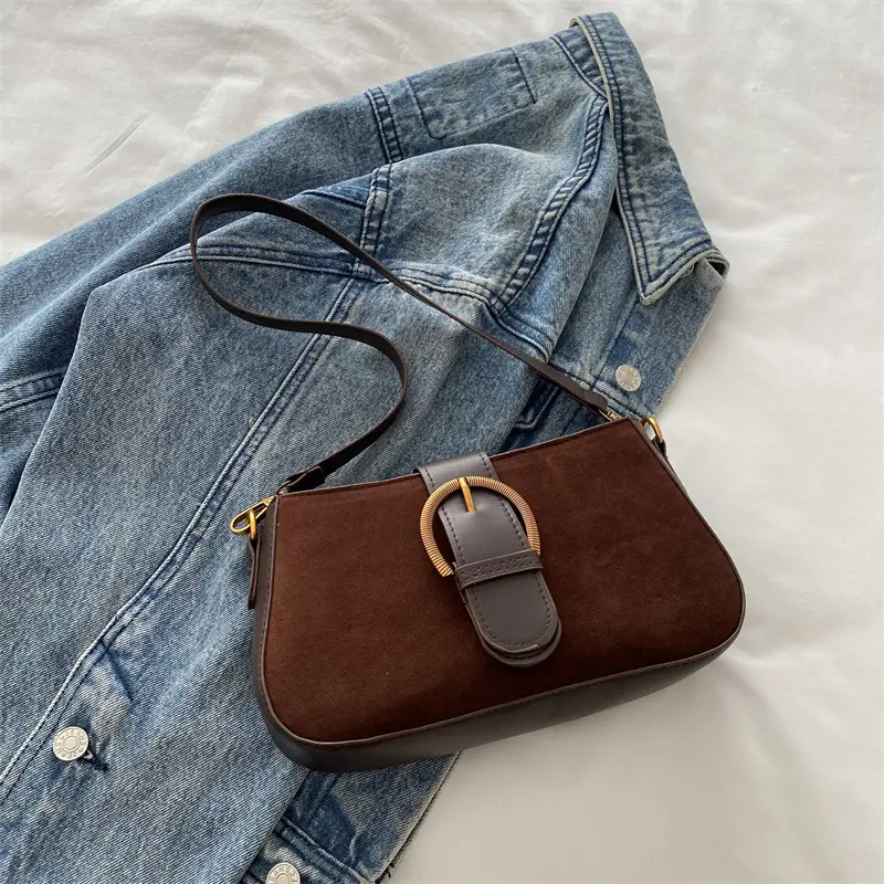 Women's Tan Shoulder Crossbody Bag with Long Strap - Image 3