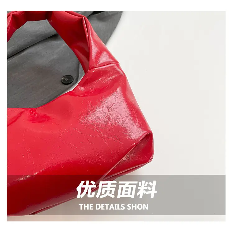 Rivet Ball Underarm Bag Red Black Brown White — feature 4