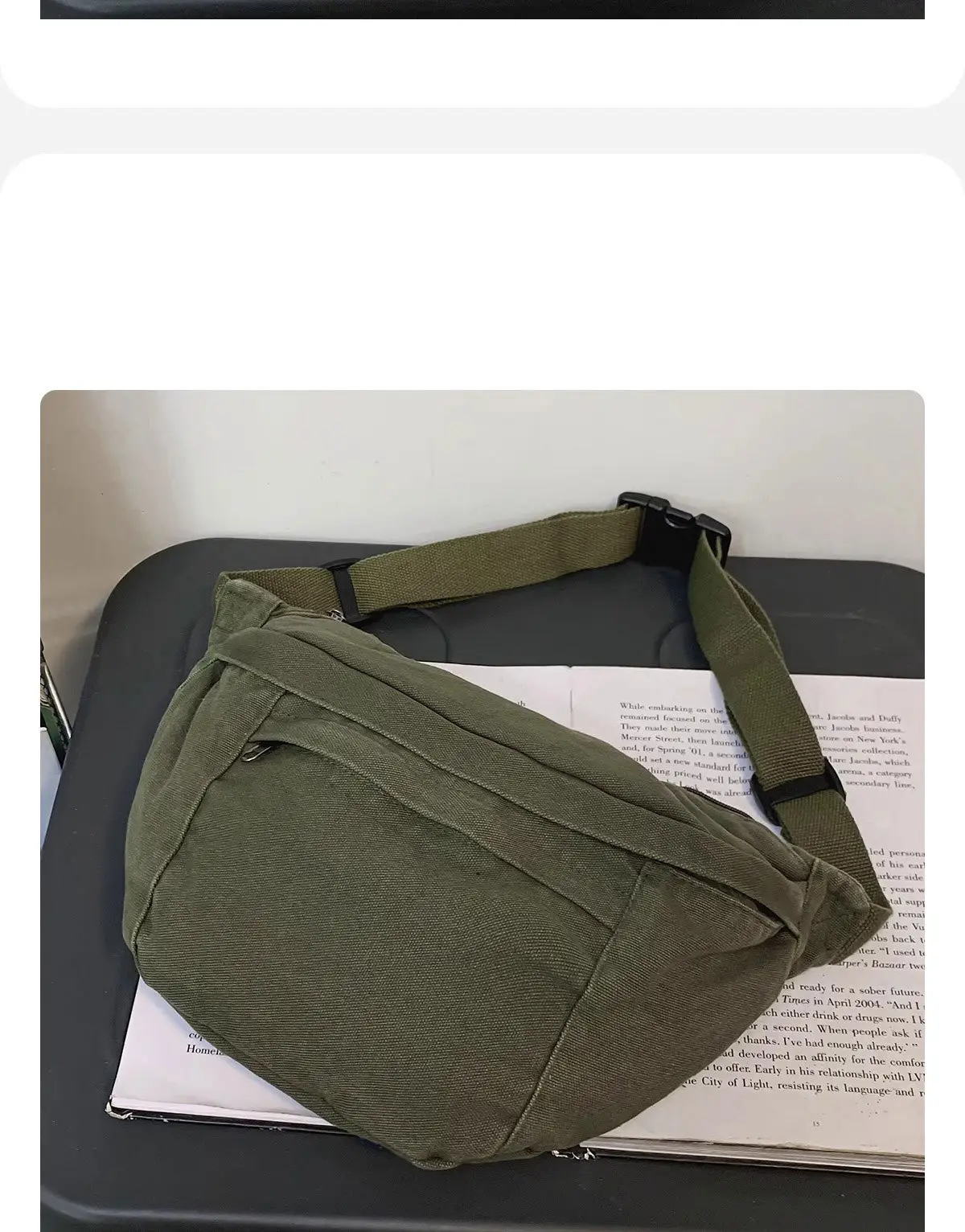 Men's Canvas Crossbody Bag Tan Large Capacity — feature 14