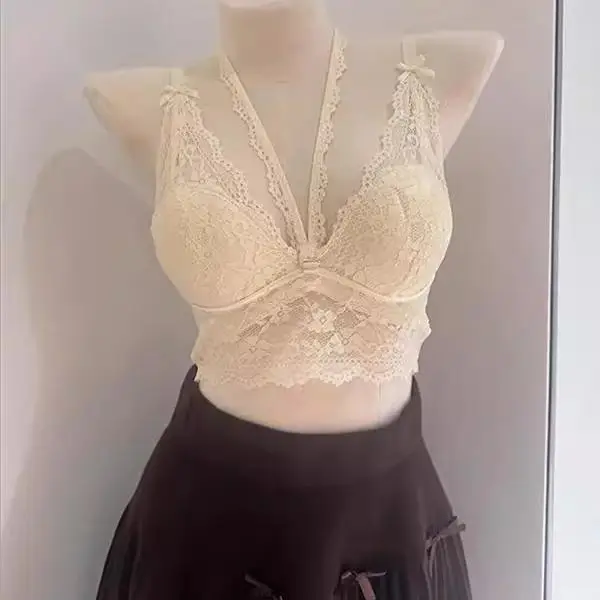 Lace Hanging Neck Sling Women's Inner Bra - Image 4
