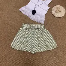 Plus Size Cotton Plaid Wide Leg Pants Skirt Set — feature 5
