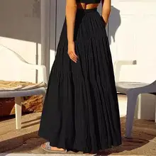 Plus Size Cotton Plaid Wide Leg Pants Skirt Set — feature 6