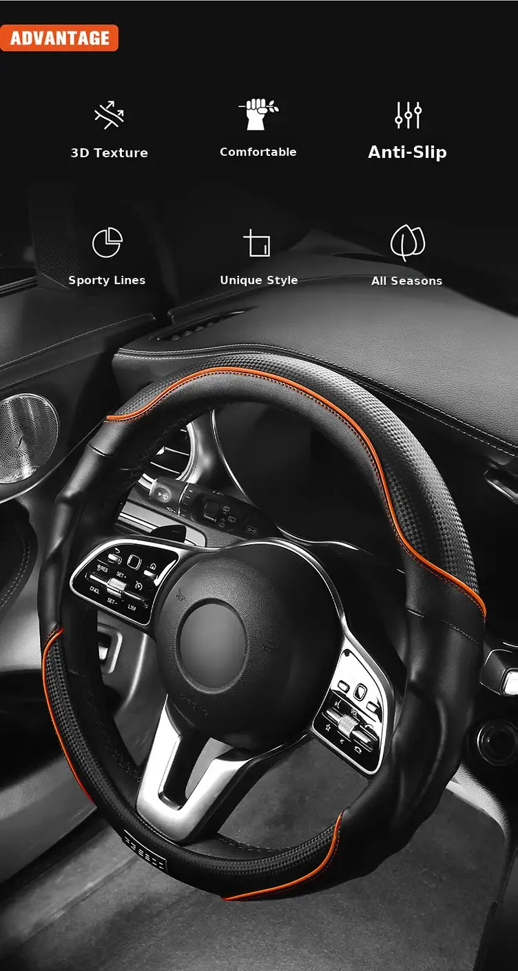 2025 3D Cheetah Car Steering Wheel Cover Oć 38CM â feature 5