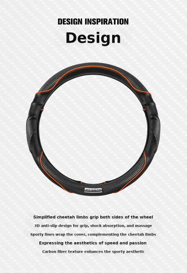 2025 3D Cheetah Car Steering Wheel Cover Oć 38CM â feature 8