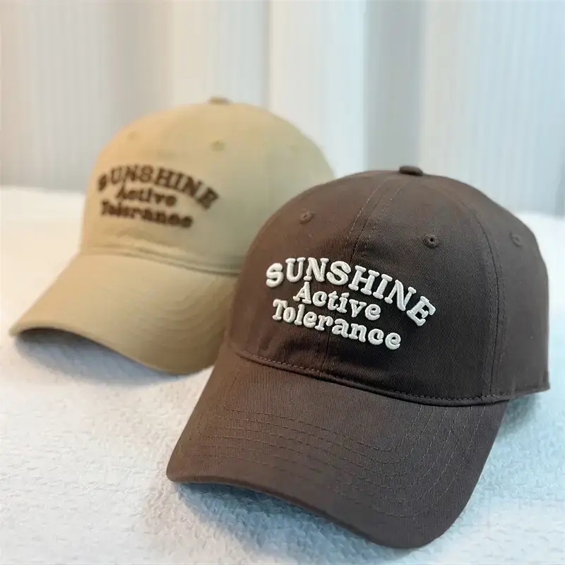 Men's 2024 Sunshine Letter Cap Beige Big Brim - Image 11