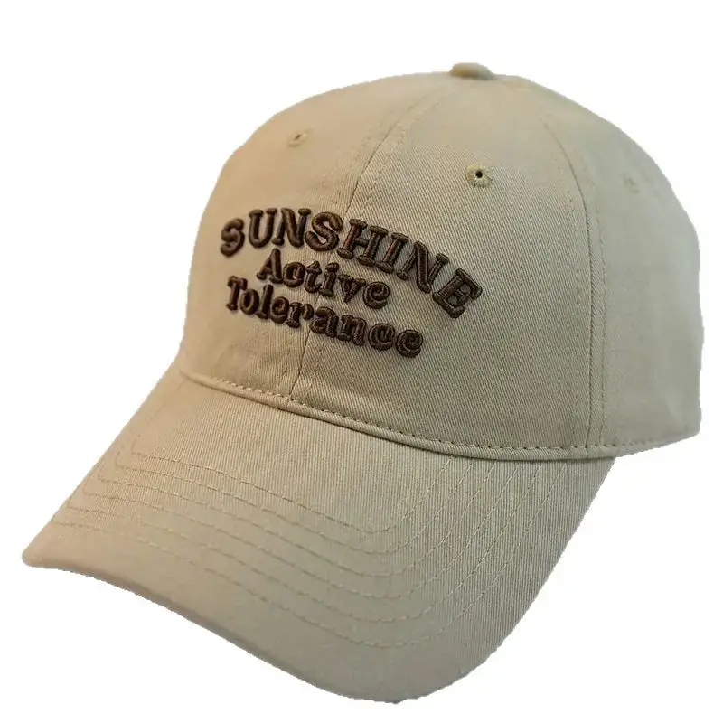 Men's 2024 Sunshine Letter Cap Beige Big Brim - Image 12