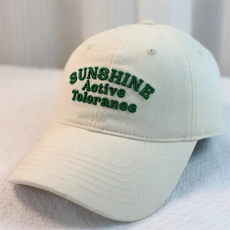 Men's 2024 Sunshine Letter Cap Beige Big Brim - Image 2