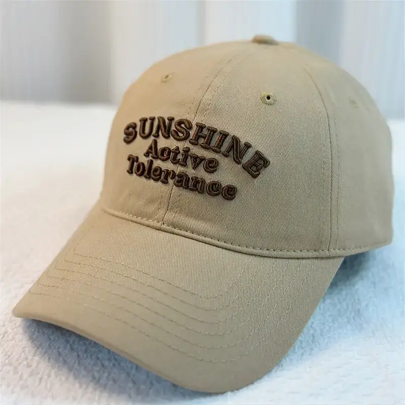 Men's 2024 Sunshine Letter Cap Beige Big Brim - Image 3