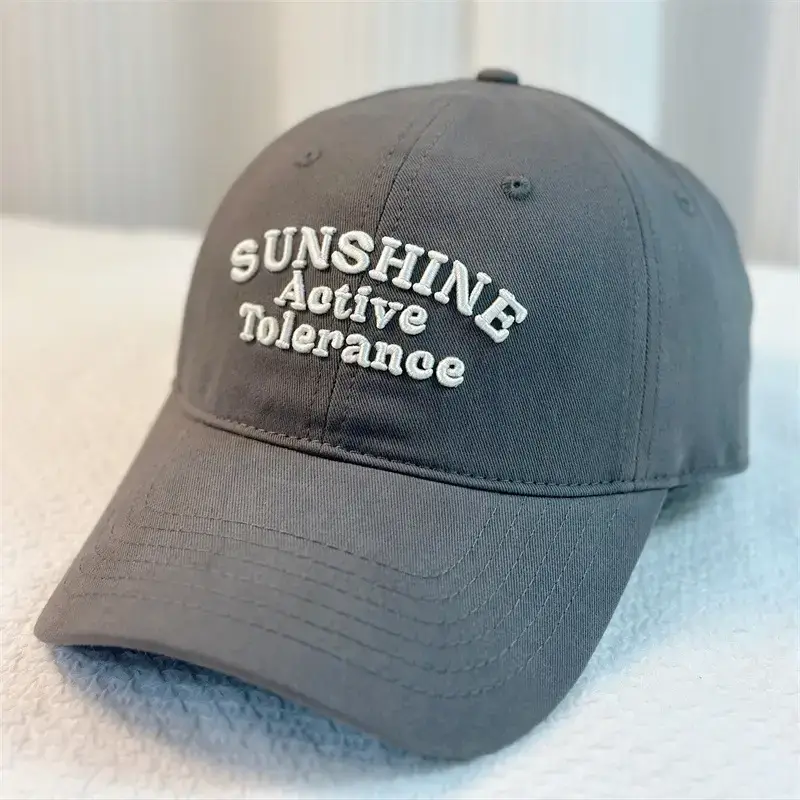 Men's 2024 Sunshine Letter Cap Beige Big Brim - Image 6