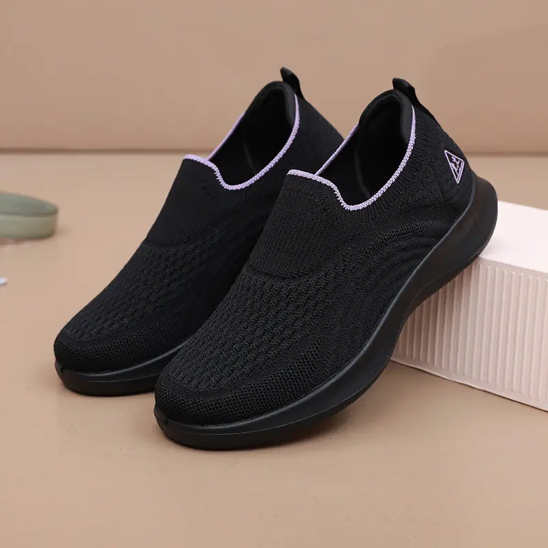 Women's Purple Mesh Slip-On Casual Shoes with Shock Absorption Sole - Image 6