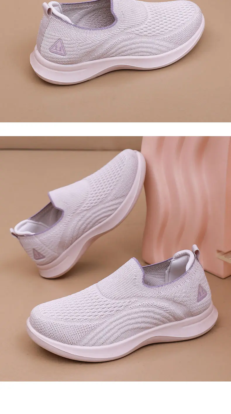 Women's Purple Mesh Slip-On Casual Shoes with Shock Absorption Sole — feature 24
