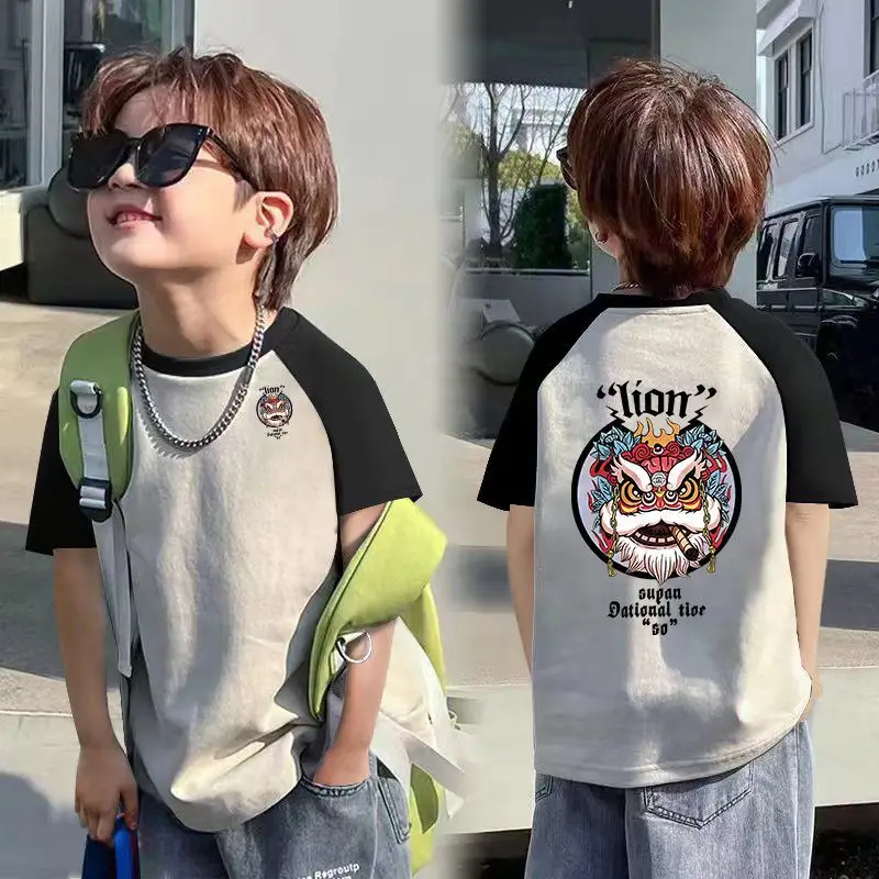 Boys Cotton Hip Hop T-Shirt Medium Large Summer - Image 12
