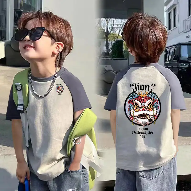 Boys Cotton Hip Hop T-Shirt Medium Large Summer - Image 15