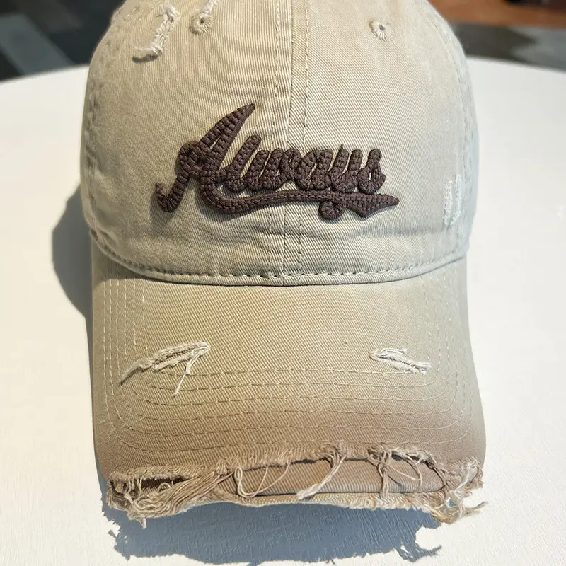 Women Vintage Washed Cap Ravee Embroidery Pink Black — feature 7