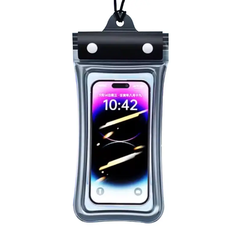 Mobile Phone Waterproof Bag Floating Touch Screen with Airbag Swimming Drifting Triple-fold Sealed Diving Jacket Take-out Rider Photo