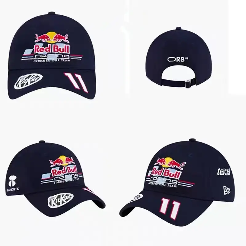 New Cross-Border Racing Cap Red Bull Car F1 Baseball Cap Hip-Hop Skateboard Cap Rock Hip-Hop Back Mesh Peaked Cap