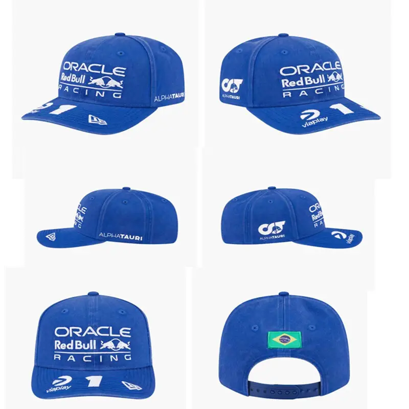 New Cross-Border Racing Cap Red Bull Car F1 Baseball Cap Hip-Hop Skateboard Cap Rock Hip-Hop Back Mesh Peaked Cap