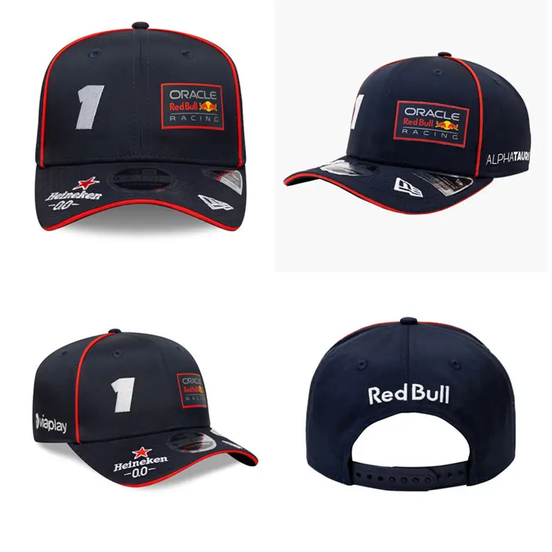 New Cross-Border Racing Cap Red Bull Car F1 Baseball Cap Hip-Hop Skateboard Cap Rock Hip-Hop Back Mesh Peaked Cap