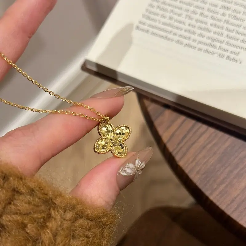 Gold Four-leaf Clover Necklace for Women