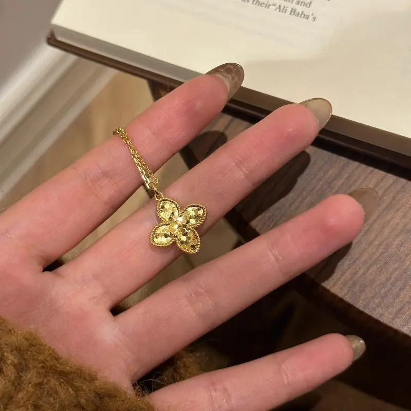 Gold Four-leaf Clover Necklace for Women