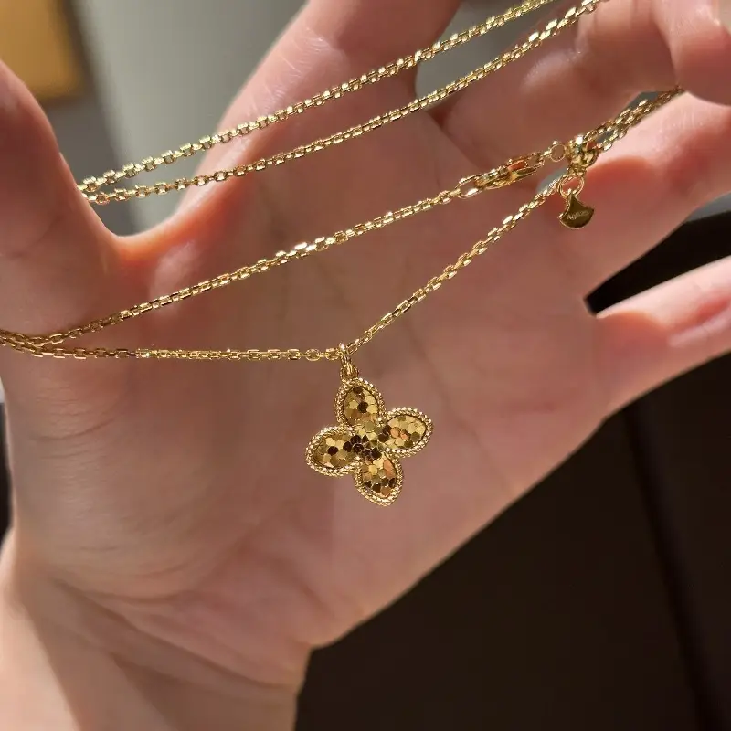 Gold Four-leaf Clover Necklace for Women — feature 2