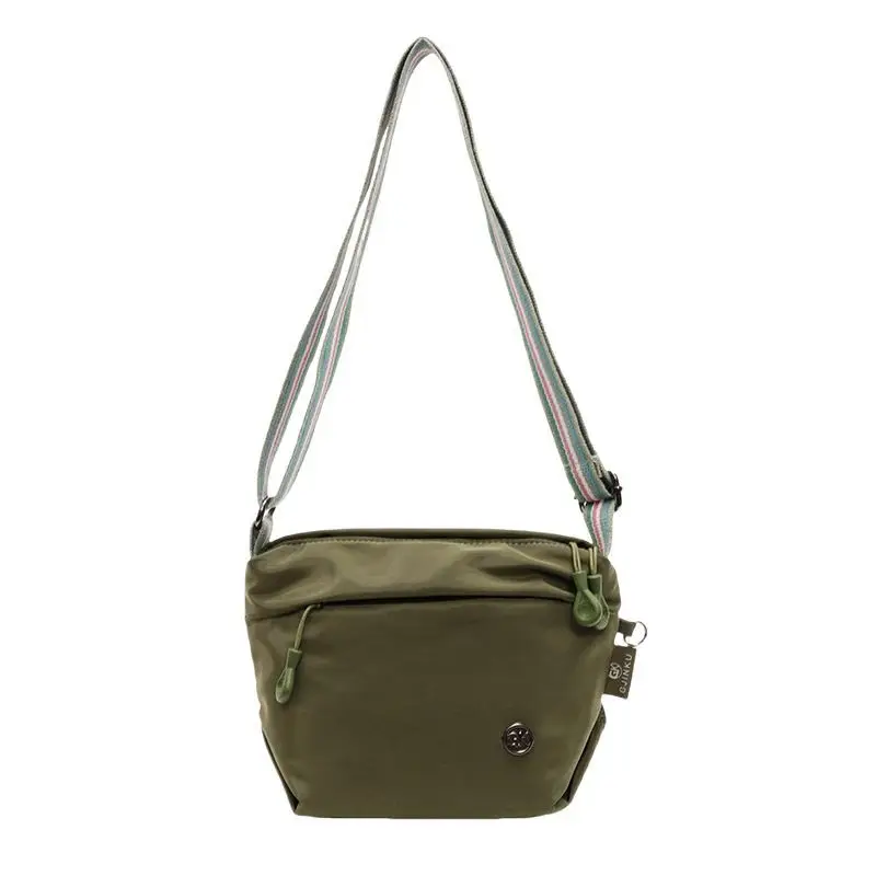 Women's Green Crossbody Bag with Rainbow Strap - Image 9