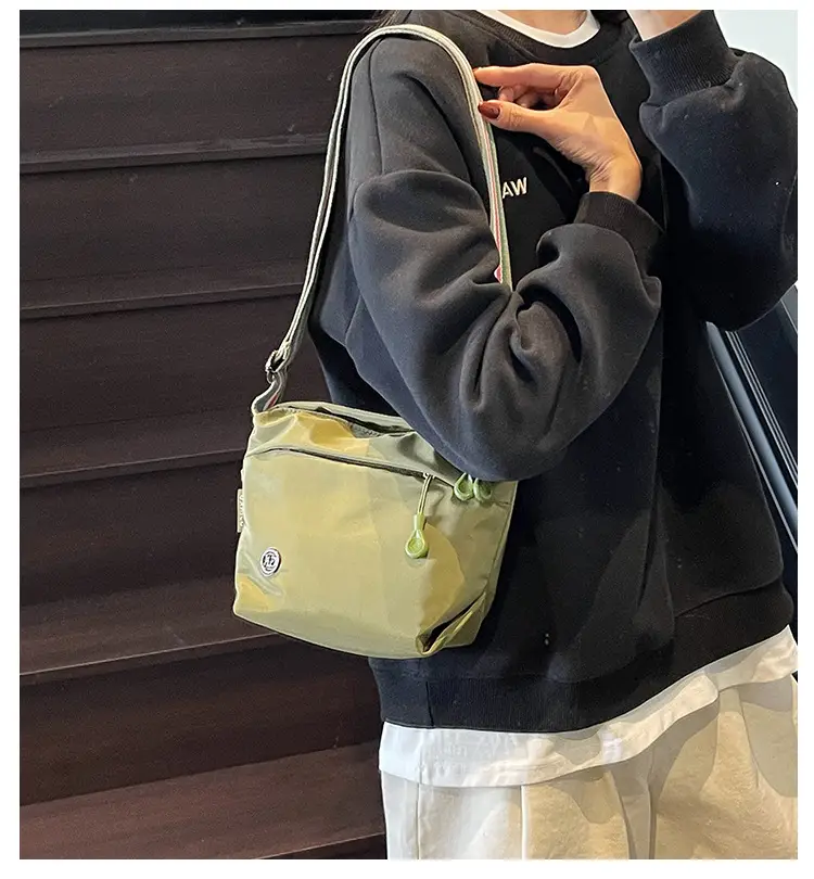 Women's Green Crossbody Bag with Rainbow Strap — feature 1