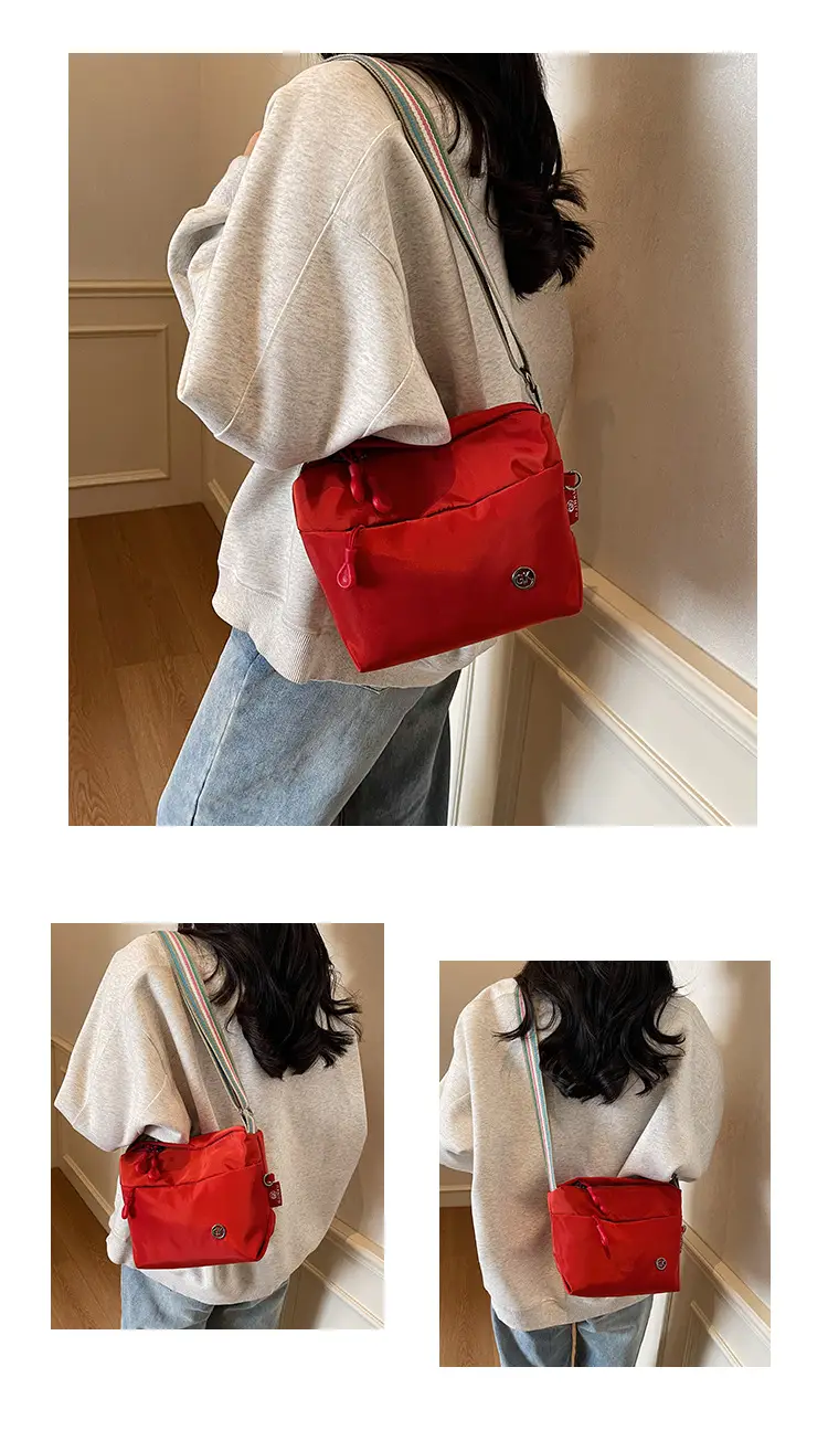 Women's Green Crossbody Bag with Rainbow Strap — feature 10