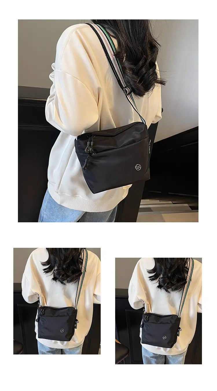 Women's Green Crossbody Bag with Rainbow Strap — feature 12