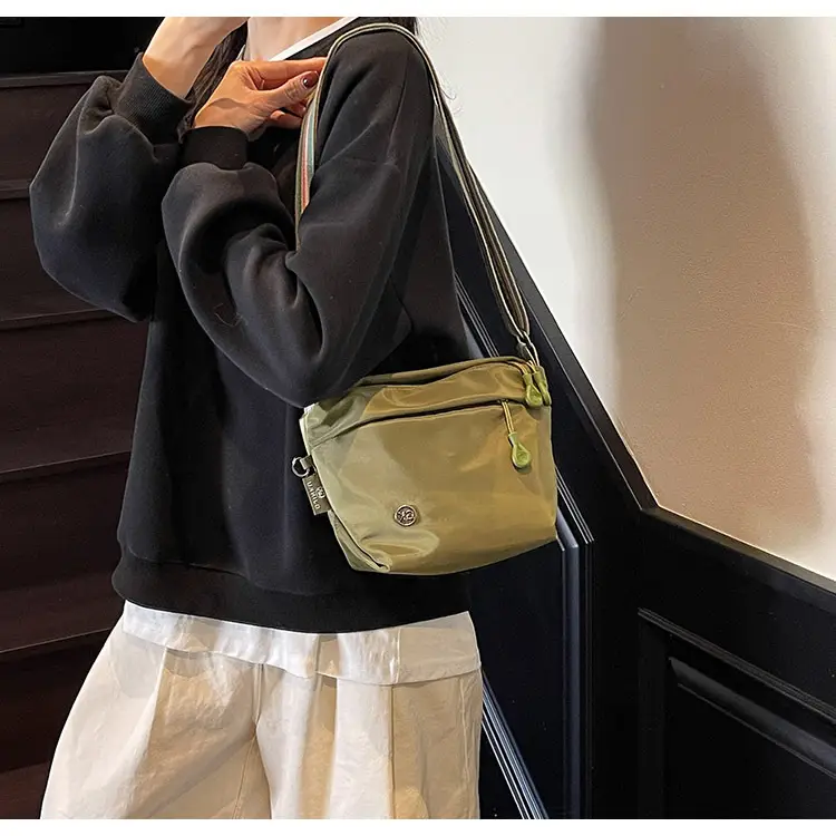 Women's Green Crossbody Bag with Rainbow Strap — feature 14