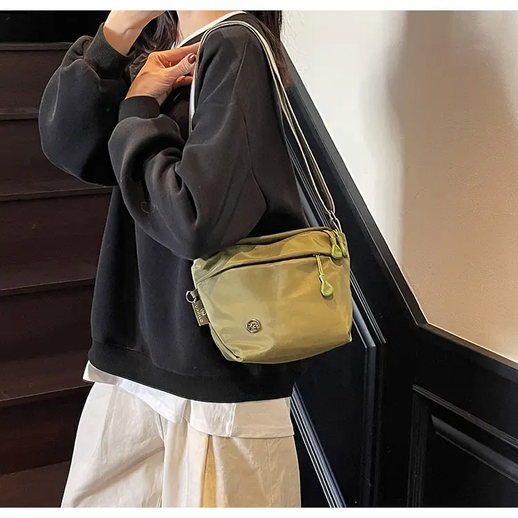 Women's Green Crossbody Bag with Rainbow Strap — feature 15