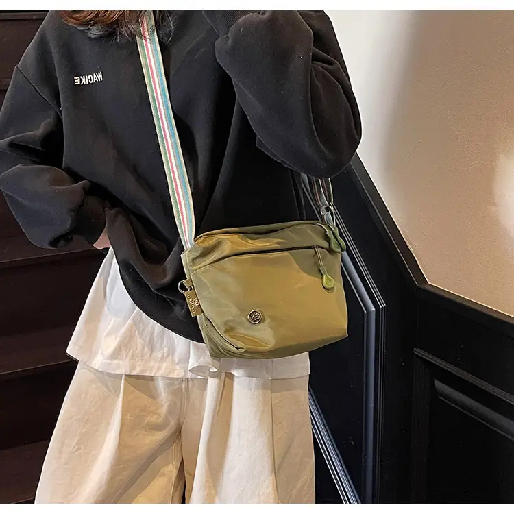 Women's Green Crossbody Bag with Rainbow Strap — feature 18