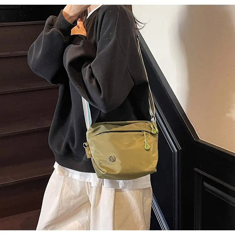 Women's Green Crossbody Bag with Rainbow Strap — feature 19