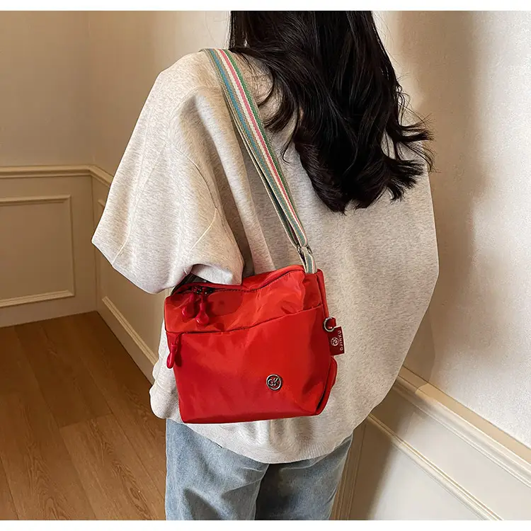 Women's Green Crossbody Bag with Rainbow Strap — feature 23