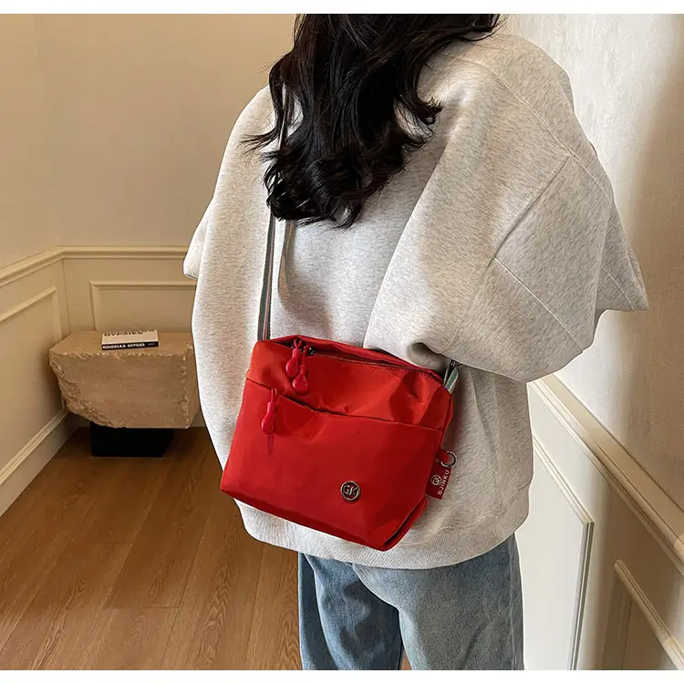 Women's Green Crossbody Bag with Rainbow Strap — feature 24