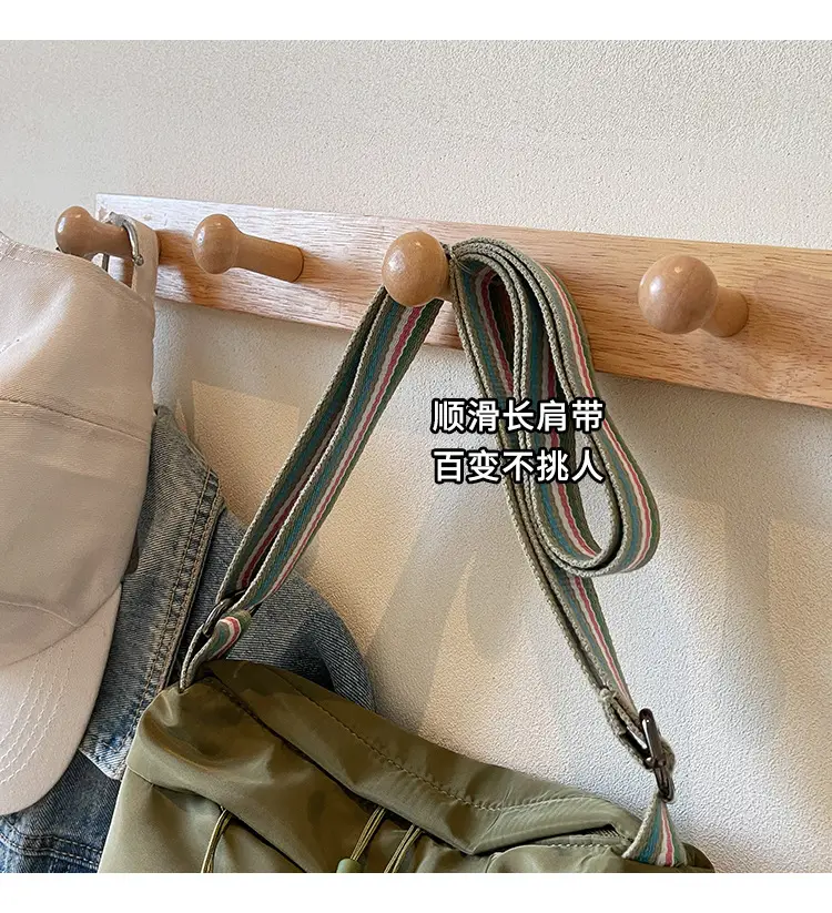 Women's Green Crossbody Bag with Rainbow Strap — feature 3