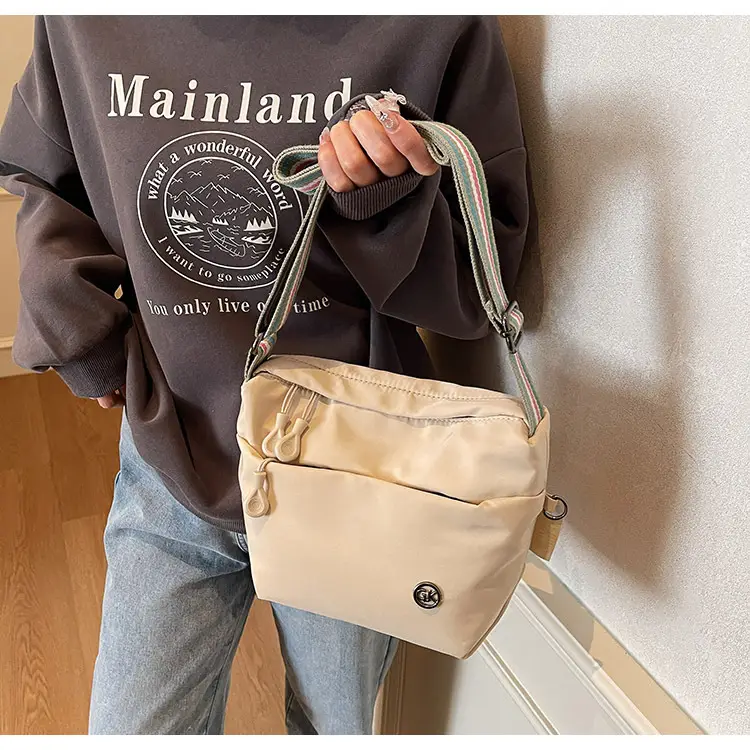 Women's Green Crossbody Bag with Rainbow Strap — feature 31