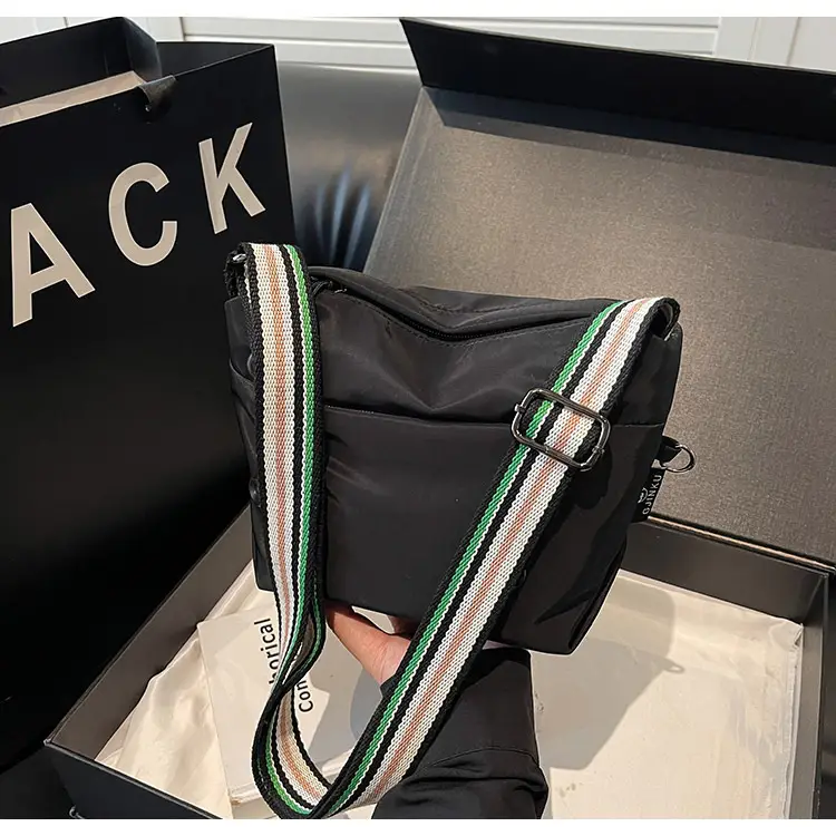 Women's Green Crossbody Bag with Rainbow Strap — feature 37