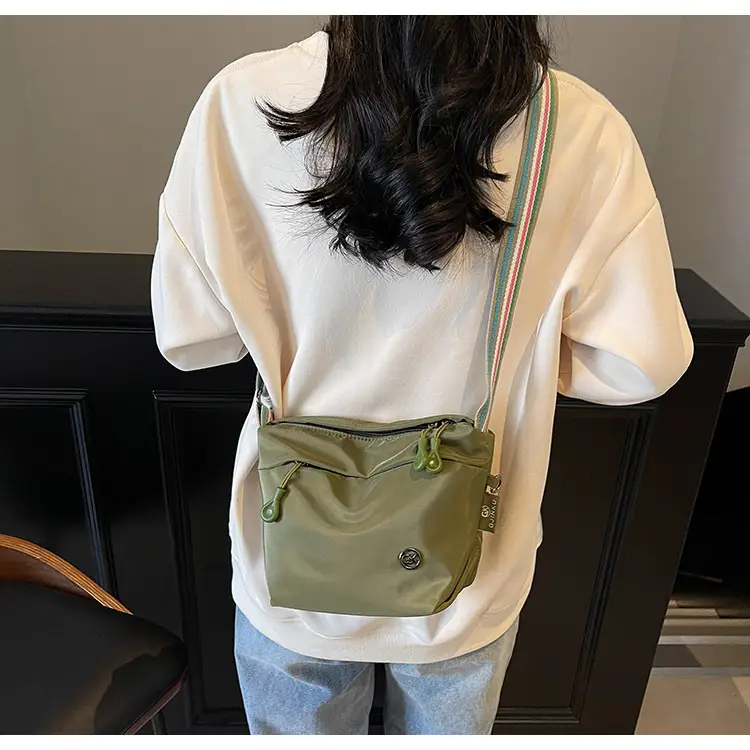 Women's Green Crossbody Bag with Rainbow Strap — feature 39