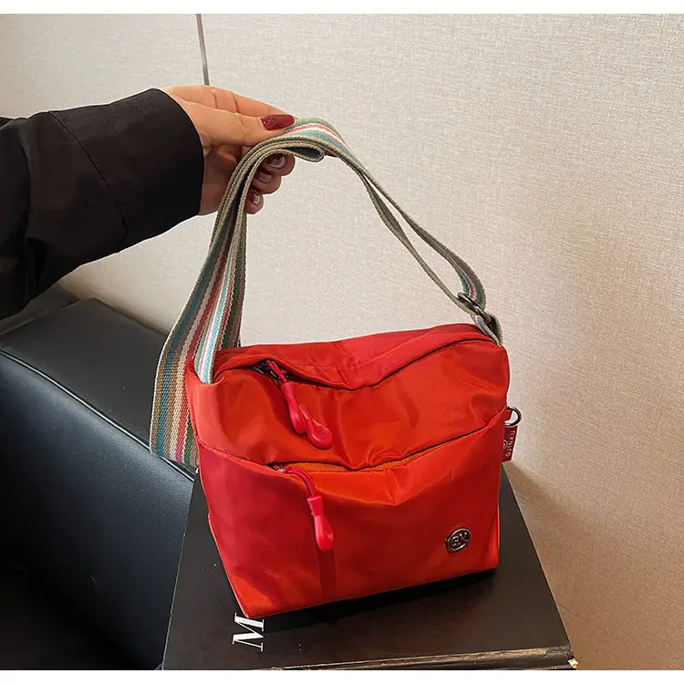 Women's Green Crossbody Bag with Rainbow Strap — feature 44