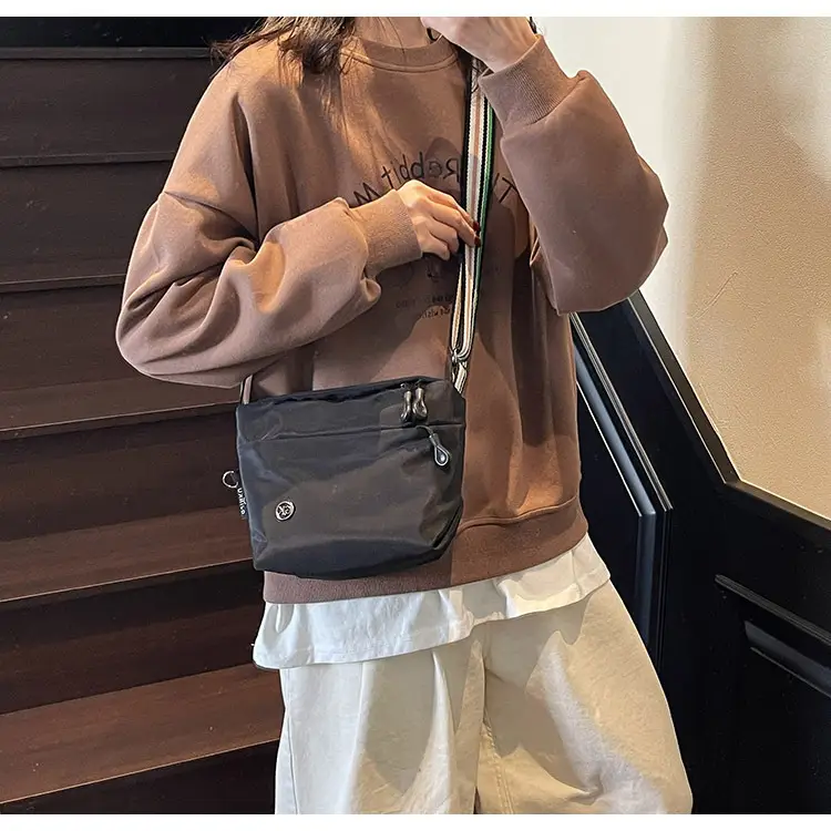 Women's Green Crossbody Bag with Rainbow Strap — feature 45