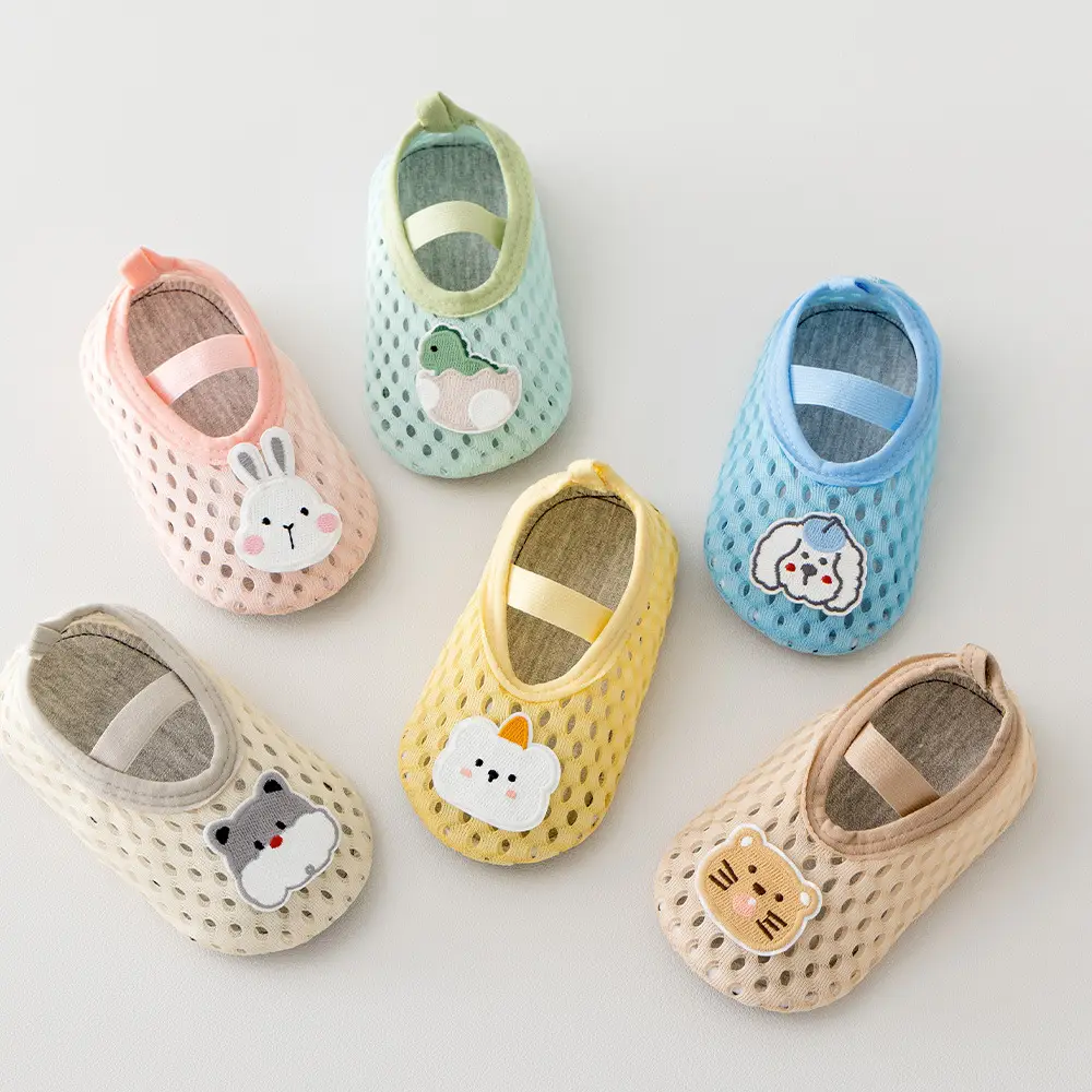 Baby Cartoon Slip-On Shoes Yellow Cotton