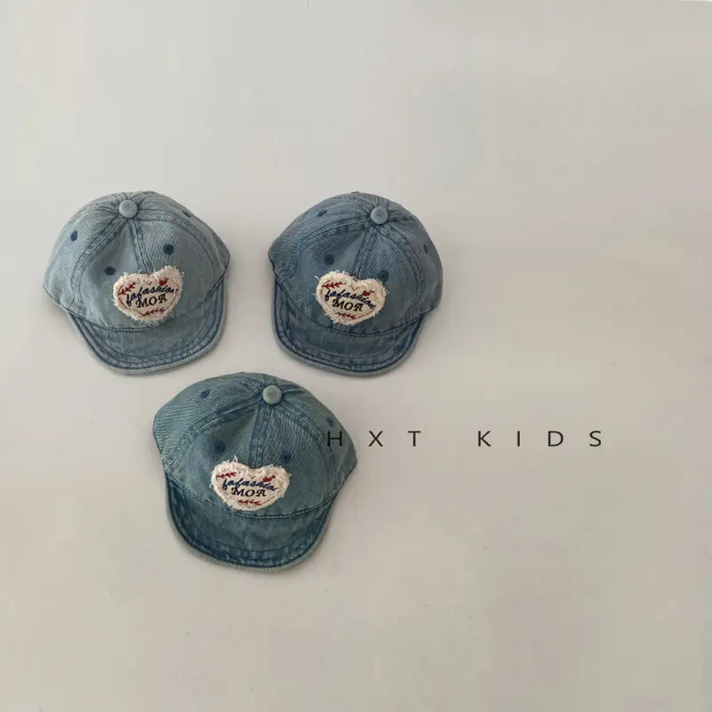 Baby Denim Cap Love Theme Spring Autumn Washed - Image 5