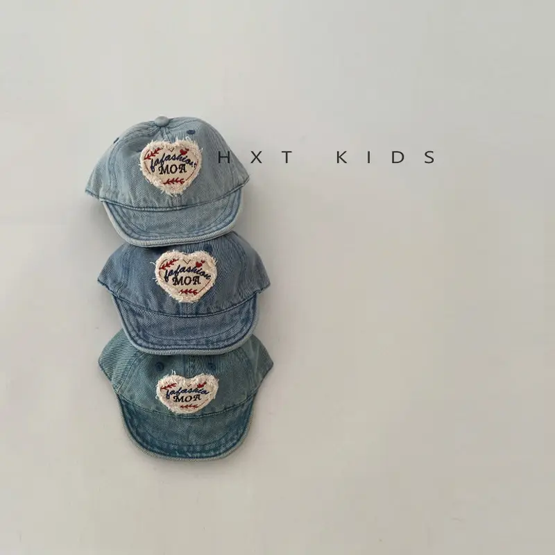 Baby Denim Cap Love Theme Spring Autumn Washed - Image 6