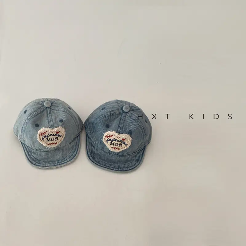 Baby Denim Cap Love Theme Spring Autumn Washed - Image 7